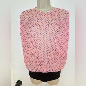 Fiorucci Polka Dot Light Pink Body Suit NWT Italian Size 40 Oversized Size 4